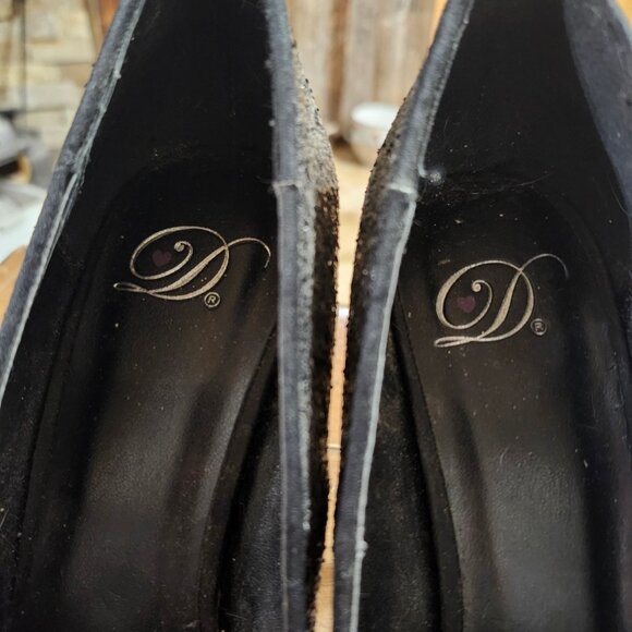 Delicious Shoes Womens 7.5 Black Glitter Stiletto Heels Spike High Heel Party - Picture 6 of 8